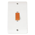 Click Mode 45A 2 Gang DP Plate Switch — Polar White
