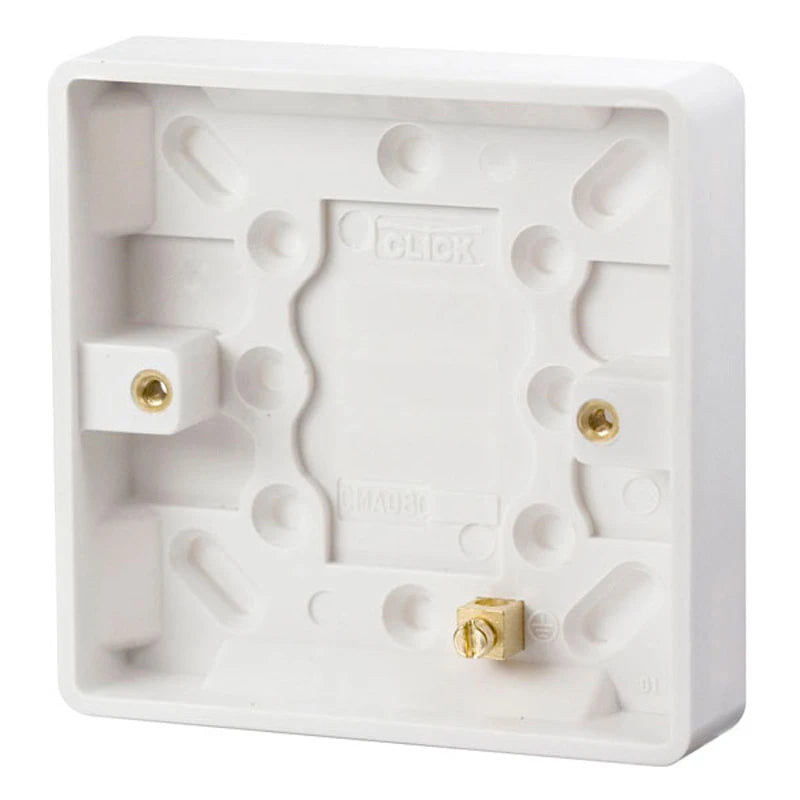 Click Mode Moulded Pattress Box — Polar White