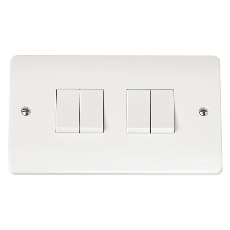 Click Mode 10AX Multi-Gang Plate Switch — Polar White