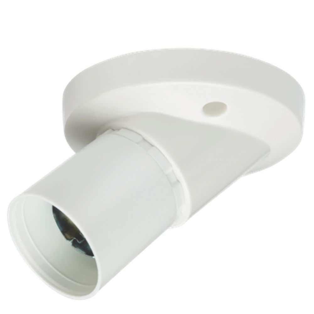 Knightsbridge B22 Batten Lampholder — White 10 Pack — Angled Short Skirt 2.95" 10pk