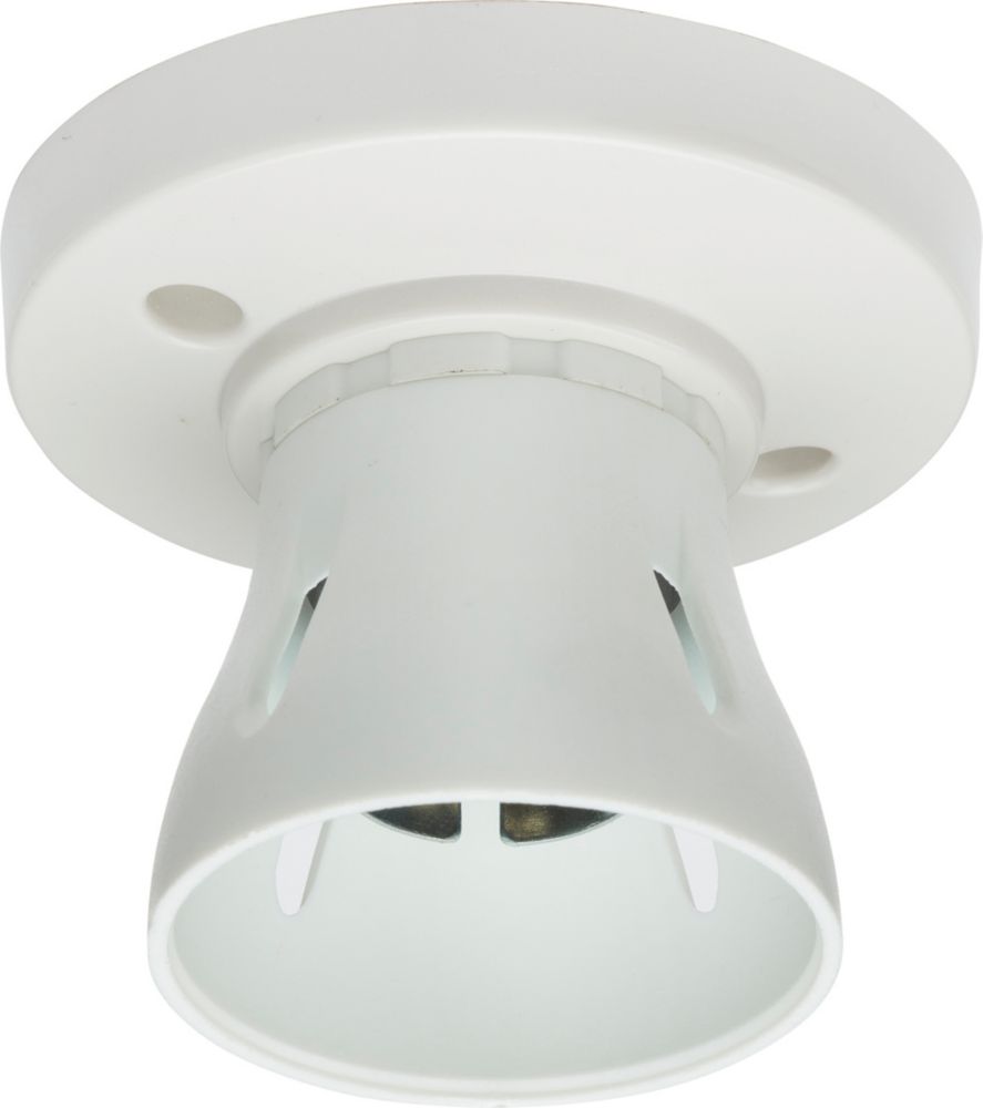 Knightsbridge B22 Batten Lampholder — White 10 Pack — Straight HO Skirt 2.95" 10pk