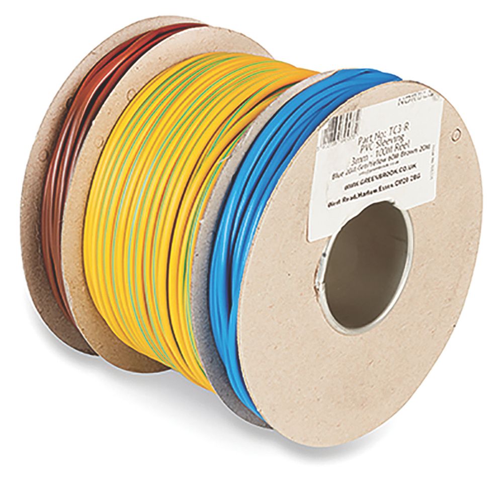 Greenbrook Earth / Phase Cable Sleeving — 100m — Brown/Blue/G-Y 3mm ×100m mix