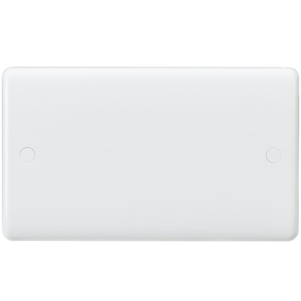 Knightsbridge Curved Edge Blanking Plates — White — 2 Gang