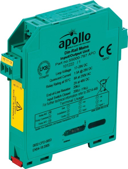 Apollo XP95 DIN-Rail Input/Output Module 250V AC | Model 55000-797