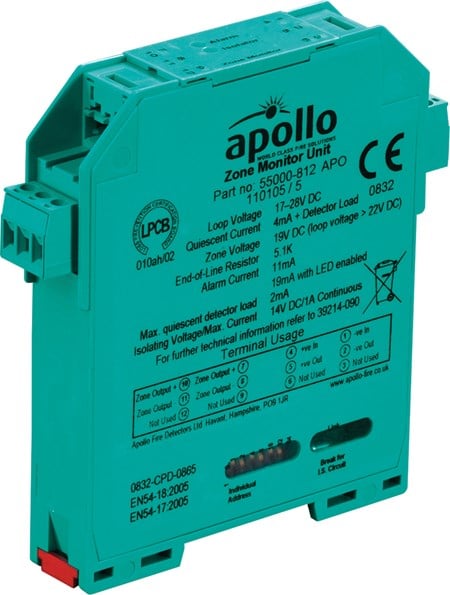 Apollo XP95 DIN-Rail Zone Monitor with Isolator | Model 55000-812