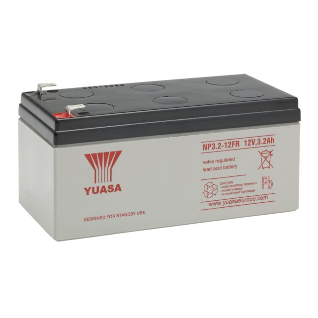 Yuasa NP3.2-12FR 12V 3.2Ah Flame-Retardant VRLA Battery | Model NP3.2-12FR — Trade Pack of 5