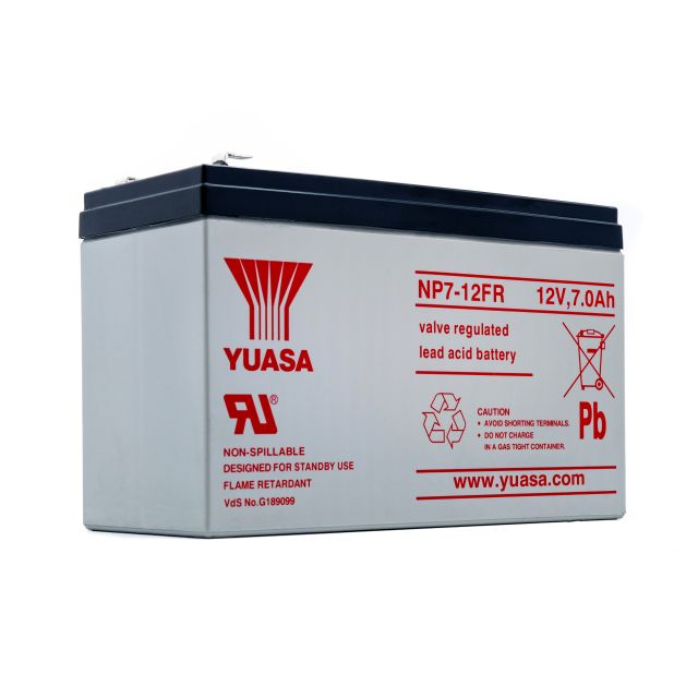 Yuasa NP7-12FR 12V 7Ah Flame-Retardant VRLA Battery | Model NP7-12FR — Trade Pack of 5
