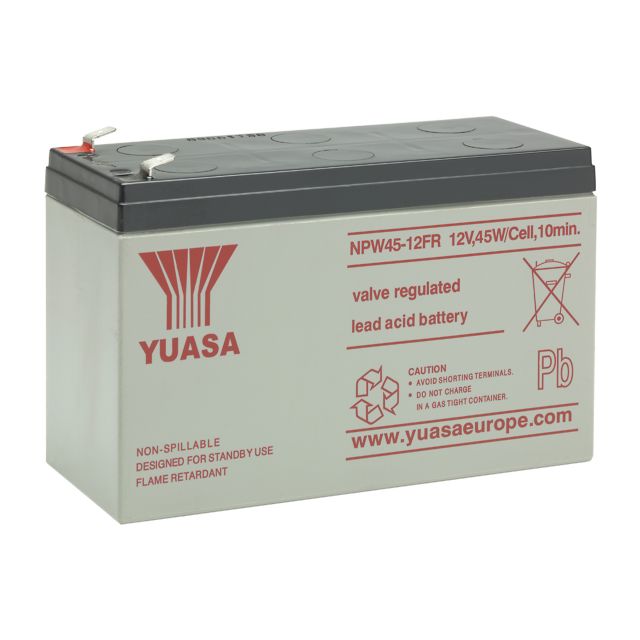 Yuasa NPW45-12FR 12V 7.5Ah High-Rate FR VRLA Battery | Model NPW45-12FR — Trade Pack of 20
