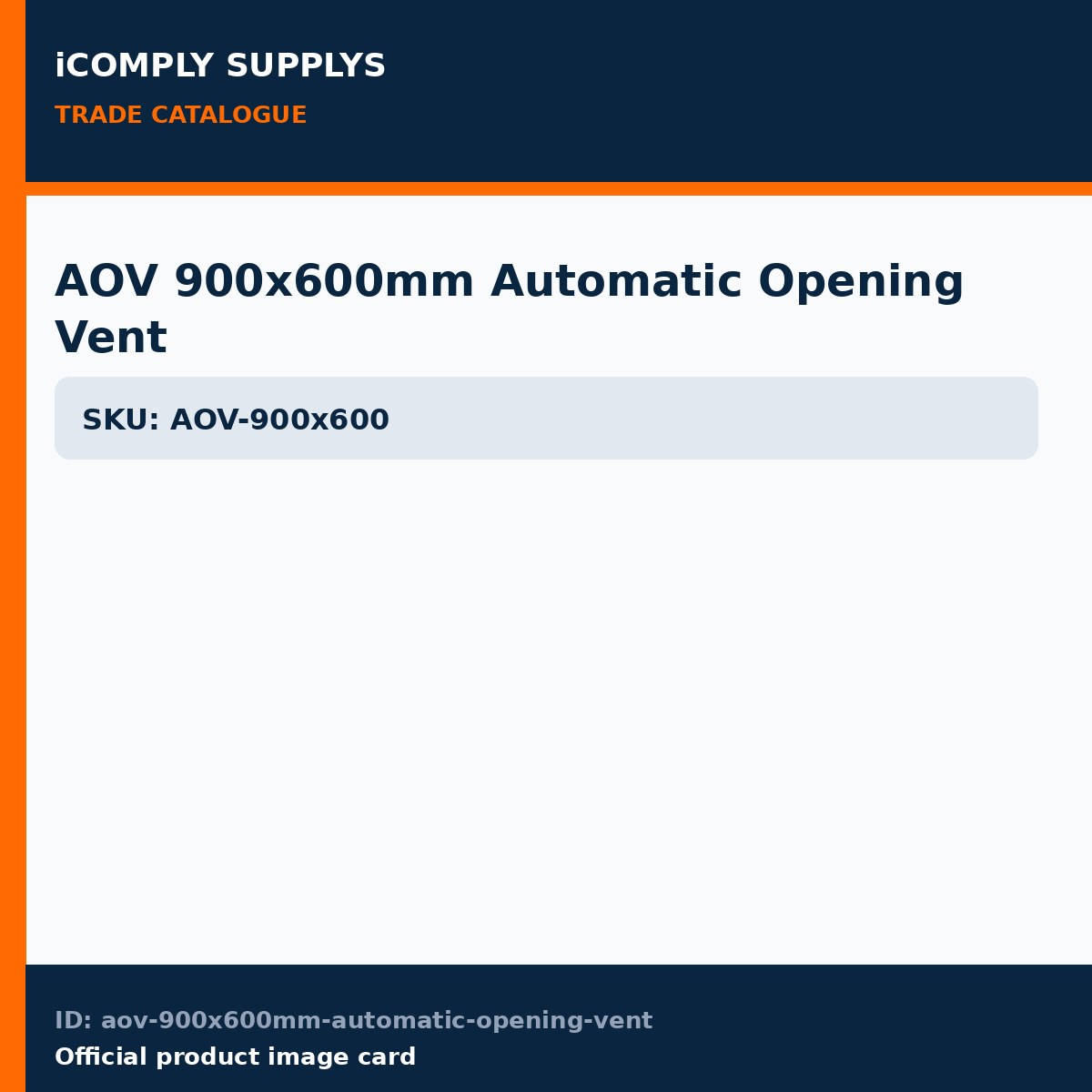 AOV 900x600mm Automatic Opening Vent