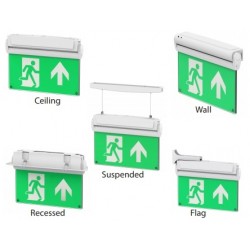 Channel Safety 5-in-1 LED Emergency Exit Sign LiFePO4 3W | Model E/5IN1/LI