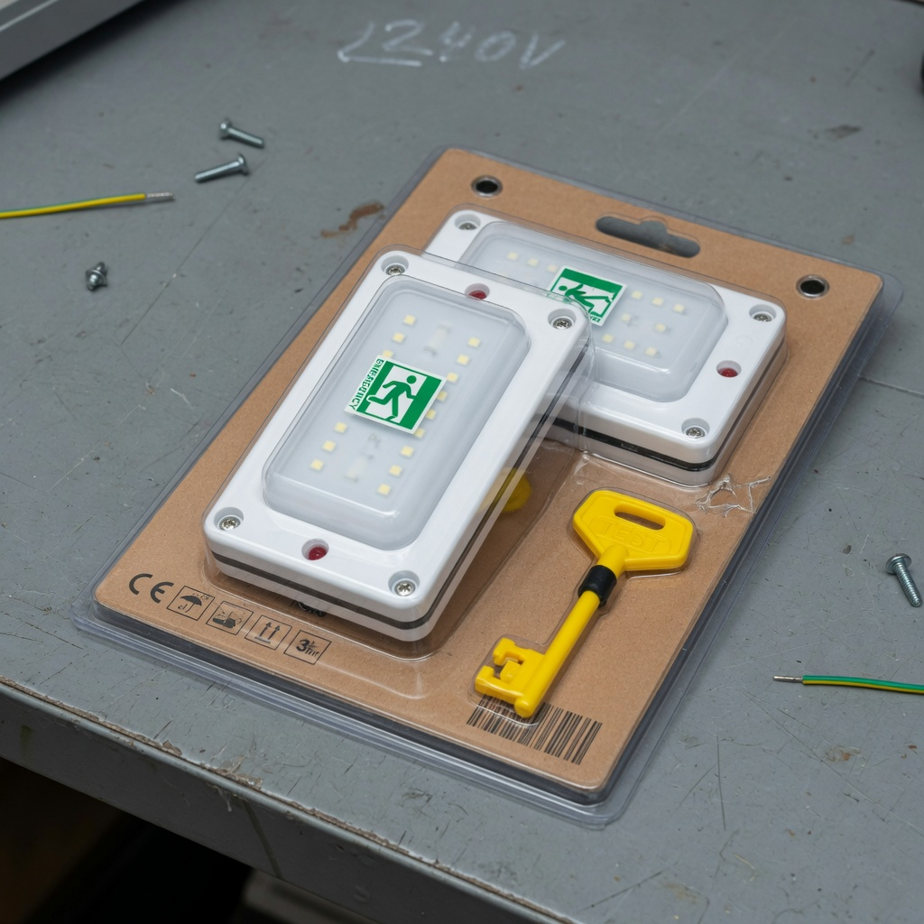 UK emergency lighting maintained bulkhead pack