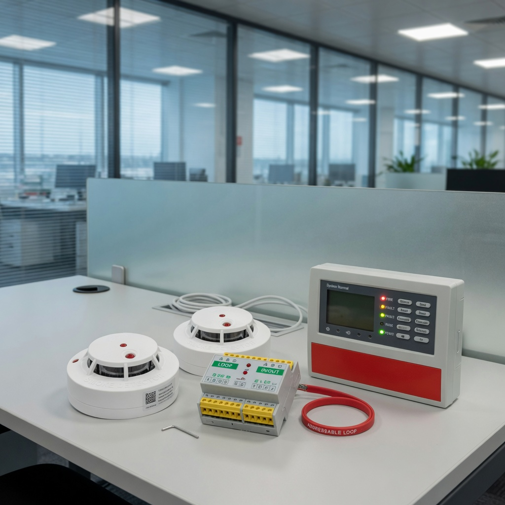 UK office addressable fire alarm hardware kit